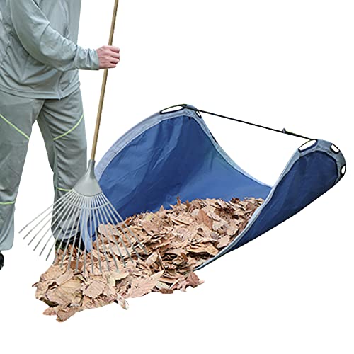 Leaf Collector- Garden Tool, Collapsible Reusable yard waste collectorleaf pickup, leaf loaderHeavy duty tote, Foldable Dustpan