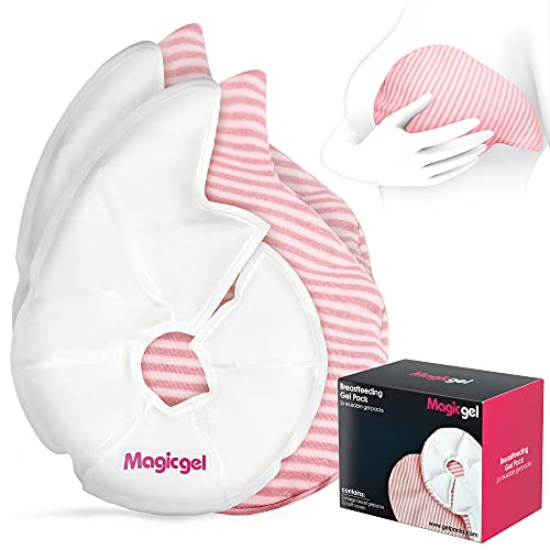 Magic Gel Luxury Breast Therapy Pack | The Breastfeeding Essentials for Nursing Mothers | Includes 2X Breast Ice Packs (Hot or Cold) for Breastfeeding or Breast Augmentation Post Surgery Pain Relief