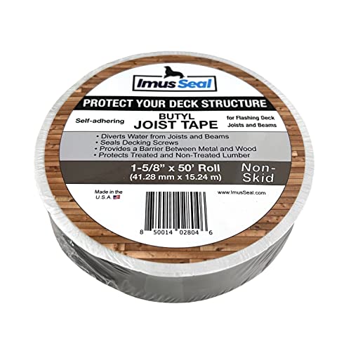 Imus Seal Butyl Joist Tape for Flashing Deck Joists and Beams (1-5/8 x 50 Non-Skid)