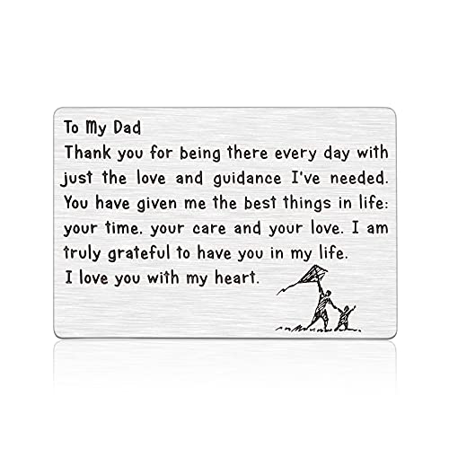 Father Gifts TO MY Dad New Daddy Christmas Birthday Gifts from Daughter Son Kids Wallet Card Insert Wedding Thank You Gifts for First Father In Law Step Adopt Foster Dad Stocking Stuffers for Him Men