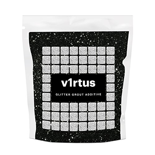 v1rtus Glitter Grout Additive for Mosaic Tiles, Bathrooms, Wet Rooms, Kitchens, Tiled Based Rooms and Cement Based Grouts 100g / 3.5oz - Black