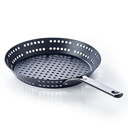 BK Black Steel Preseasoned Carbon Steel BBQ Frying Pan, 12-Inch