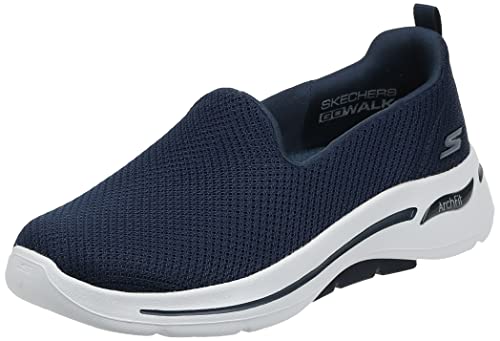 Skechers Women's Performance GO Walk Arch FIT-Grateful Sneaker, Navy/White, 10