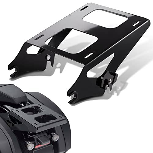Amazicha Detachable Two 2 Up Tour Pack Pak Luggage Rack Mounting Rack Black Compatible for Harley Davidson Touring Street Glide/ Electra Glide/ Road Glide/ Road King 2014-2023