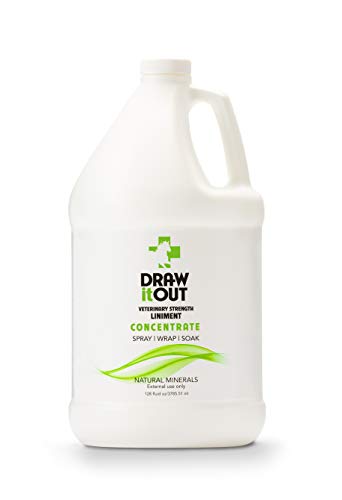 Draw It Out Liniment Spray Concentrate - Veterinary Strength - Odorless and Colorless - Pain Relief Topical Analgesic Horse Cream for Joint and Muscle Pain - Spray Wrap Soak - Natural Mineral - 128 oz