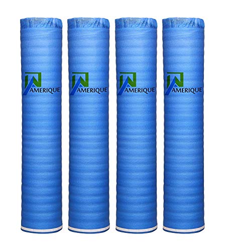 AMERIQUE 691322313741 800SQFT Wood, Bamboo & Laminate Flooring Underlayment Padding with Vapor Barrier 3-in-1, 2MM Thick, (800SF Total, Pack of 4 Rolls, 200SF/Roll), Royal Blue, 800 Square Feet
