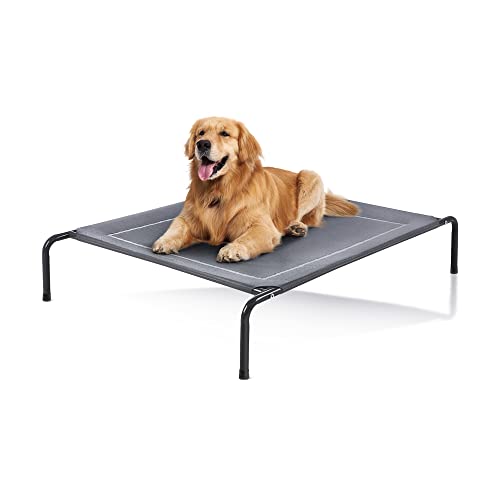 Love's cabin Outdoor Elevated Dog Bed - 43in Pet Dog Beds for Extra Large Medium Small Dogs - Portable Dog Cot for Camping or Beach, Durable Fall Frame Raised Dog Bed with Breathable Mesh