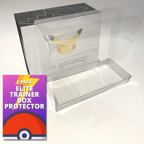 Pokemon Case (Elite Trainer) Clear Plastic Display Box for ETB Elite Trainer Box, Convenient, Stackable Storage Solution for Collectors Gifts Pokemon Cards Protector