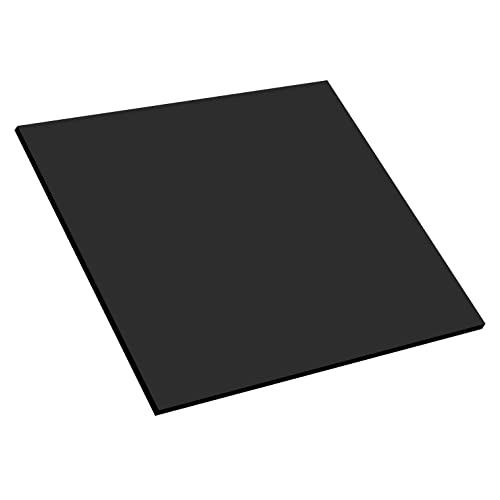 Mega Format PVC Sheet, Expanded PVC Plastic Sheets, ABS Plastic Sheet - 12" X 12" Thin Rigid Plastic Sheet, Black PVC Sheets for Crafts, Sintra Board, PVC Board, 1/4" Thick (1 PK)