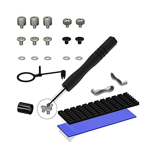 M.2 Screw,HFEIX SSD Mounting Kit with Screwdriver for ASUS Motherboard or ASRock Board NVMe PCIe Driver (7 pcs)