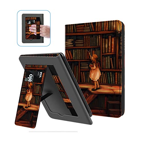 Ayotu Stand Case for Kindle Paperwhite 2021 - with Auto Wake/Sleep, Premium PU Leather Cover with Hand Strap, Only for 6.8" Kindle Paperwhite 11th Generation 2021 and Signature Edition,The Library