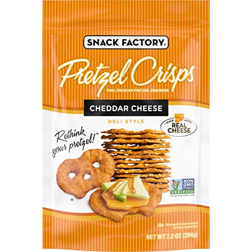 Snack Factory Pretzel Crisps, Cheddar Cheese, 7.2 Oz