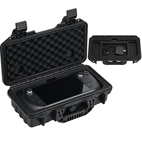 Migitec Waterproof Hard Carrying Case Compatible with Valve Steam Deck, Protective Travel Case Holds Steam Deck Console and Power Adapter