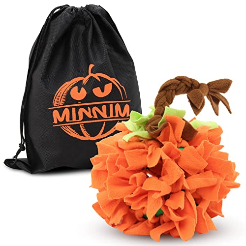 MINNIM Pumpkin Snuffle Ball for Dog, Snuffle Mat Interactive Dog Toys Ball Treat Dispensing Ball Puzzle Toy Training Ball Slow Feeding Educational Playing