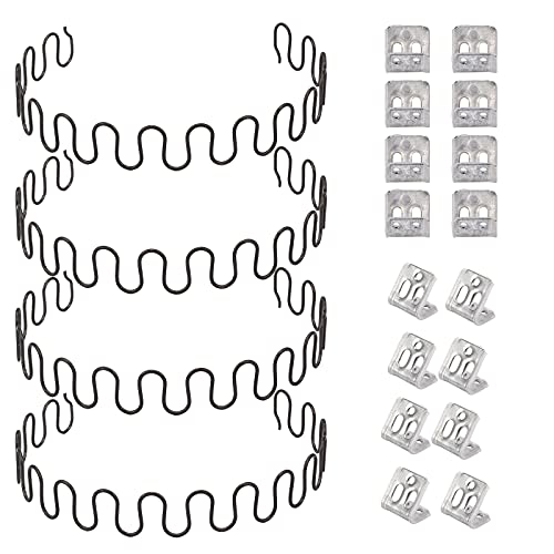 JJDD Carkio Sofa Replacement Springs,4 PCS 20" Spring with 16 PCS S Clips,4.0 Wire Diameter Sofa Spring Repair Kit for Seating In Furniture Interior Decoration, Automotive, or Other Applications