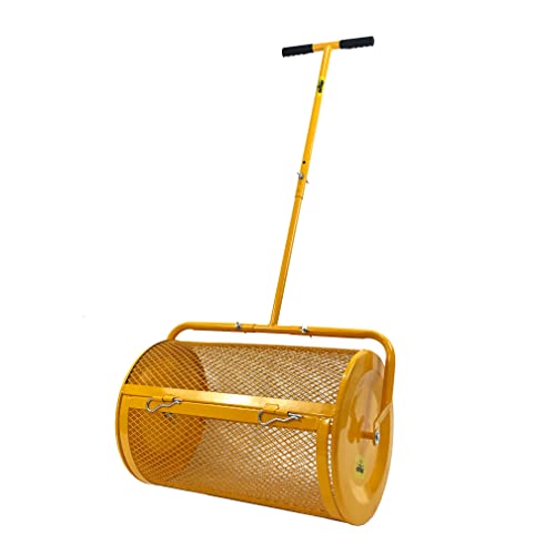 SIMPO Peat Moss Spreader Compost Spreader Lawn & Garden Spreader 24" x 16" x 59" Long Adjustable Handle