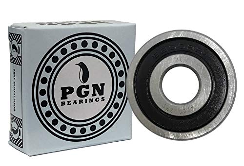 PGN (10 Pack) 6200-2RS Bearing - Lubricated Chrome Steel Sealed Ball Bearing - 10x30x9mm Bearings with Rubber Seal & High RPM Support