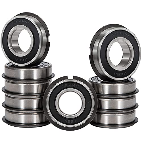 10 Pack 99502HNR Wheel Hub Ball Bearing ID 5/8" x OD 1-3/8" x Width 7/16" Double Seal and Snap Ring,Double Rubber Seal Bearing,Pre Lubricated,Stable Performance,Deep Groove Ball Bearings