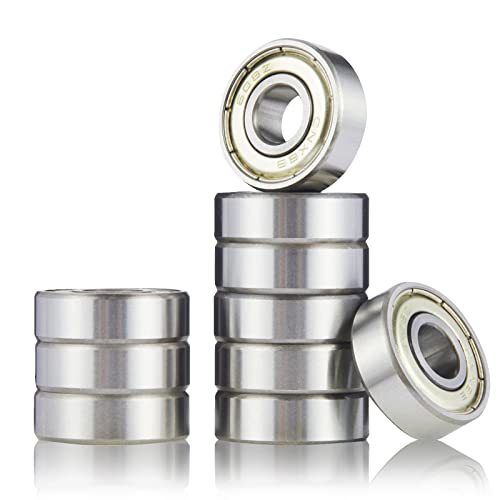CNXBB 10pcs 608ZZ Ball Bearing, Double Metal Sealed Deep Groove Bearings 8x22x7mm, High Temperature High Speed and Low Noise,Suitable for Electric Motor Applications (10, 608-ZZ)