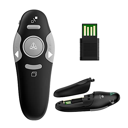 Presentation Clicker Wireless Presenter Remote Clicker for PowerPoint Presentation Remote, PPT PowerPoint Clicker Slide Clickers for Mac/Windows/Linux, Computer/Laptop, Google Slide/PPT/Keynote