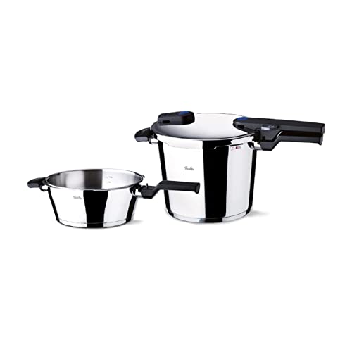 Fissler Stainless Steel Vitaquick Pressure Cooker and Skillet Set, 2.6 Quarts & 6.3 Quarts