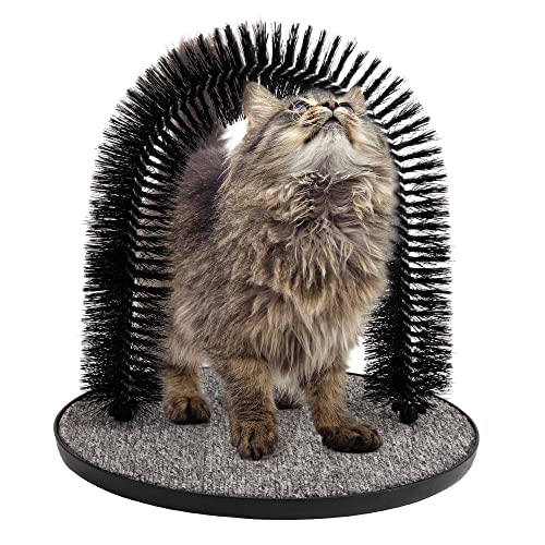 Pet Prime Cat Arch Groomer Self Grooming Cat Back Scratcher Cat Brush Arch Massager Self Groomer Cat Brush Self Cleaning Cat Scratcher Brush Cat Scratcher For Indoor Cats Grooming Arch High Rate