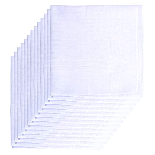 Van Heusen Men's Fine Handkerchiefs,65% Poly 35% Cotton,White HankiePack of 13 Pieces