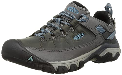 KEEN Women's Targhee 3 Waterproof Hiking Shoe, Magnet/Atlantic Blue, 7 M (Medium) US