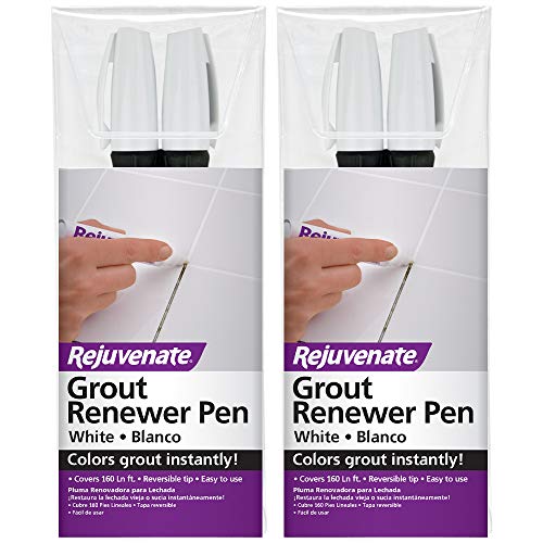 Rejuvenate White Grout Restorer Marker Pens Restore and Renew Dingy Stained Grout in Minutes 2 Units Pack (Tw Pck), RJ2GMW 2PK