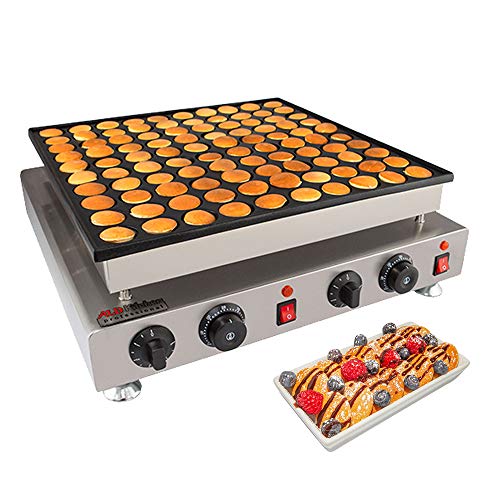ALDKitchen Poffertjes Maker | Stainless Steel Dutch Pancake Machine for 100 Small Round-Shape Pancakes | 110V (1.6kW)