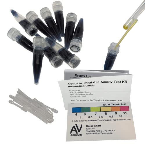 Wine/Must/Grape Juice Titratable Acidity Test Kit, 4.0-11.0 g/L Tartaric Acid [10 Tests]