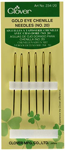 Clover Gold Eye Chenille Needles, No.20, Size 20 6/Pkg