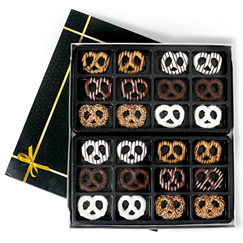 Chocolate Covered Pretzels Gift Box (Dark White & Peanut Butter Deluxe 24)