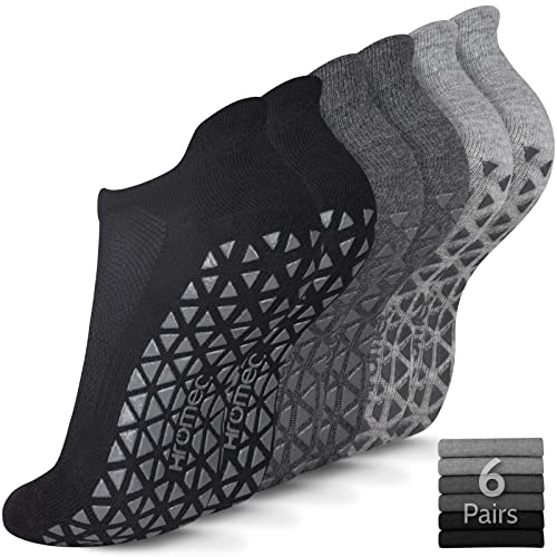 Non Slip Yoga Socks with Grips for Pilates, Ballet, Barre, Barefoot,Bikram,Hospital Anti Skid Socks for Women and Men