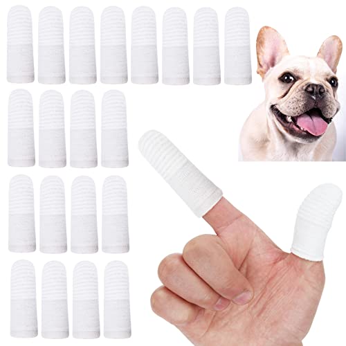 PenVinoo 20 PCS Dog Toothbrush Pet Toothbrush Finger Toothbrush cat Toothbrush Washable & Comfortable & Durable 1 Set for 2 Fingers(20)