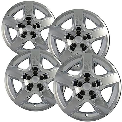 OxGord Hubcaps Wheel Covers - (Set of 4) Hub Caps Wheels Rim Cover - Car Accessories Silver Hubcap Standard Steel Rims - Snap On Auto Tire Replacement Exterior Cap (Chrome, 17 Inch)