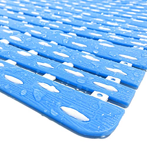 LuxurYou Bathtub Mat Non Slip | Double-Layered Shower Mats with Suction Cups | Improved Drainage, EZ-Dry, Premium Grip Tub Mat | Extended 16x31in. | Non-Toxic, BPA, Latex, Phthalate Free (Waterfall)