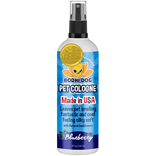 Bodhi Dog Natural Pet Cologne | Premium Scented Perfume Body Spray for Dogs and Cats | Clean and Fresh Scent | Natural Conditioning Qualities | Made in USA (Blueberry, 8 Fl Oz)