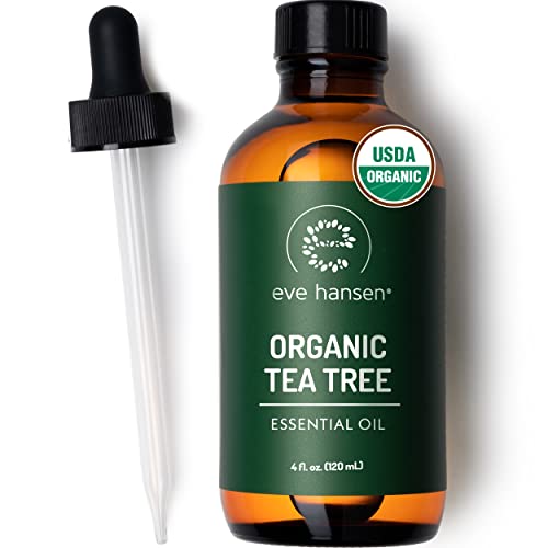 Eve Hansen Organic Tea Tree Oil (4oz) | Melaleuca Alternifolia | Pure Tea Tree Essential Oil for Skin, Scalp, Nails and Aromatherapy