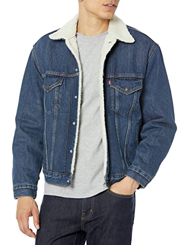 Levi's Vintage Fit Sherpa Trucker Jacket, (New) Dark Stonewash, Medium