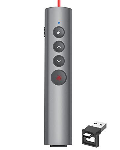 Rechargeable Hyperlink Presentation Clickers for PowerPoint, USB-C/A Presentations Power Point Remote Clicker, Wireless Presenter Remote for Computer/Mac/PPT/Google Slide Advancer