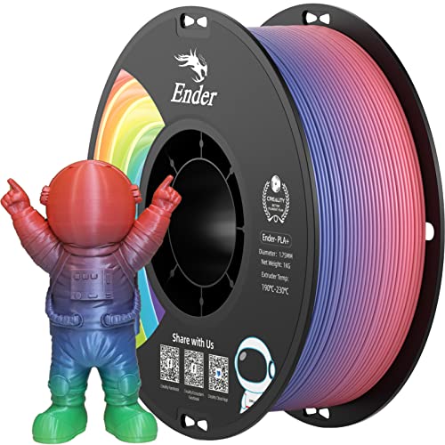 Creality PLA Filament Pro Rainbow, 1.75mm 3D Printer Filament, Ender PLA + (Plus) Printing Filament, 1kg(2.2lbs)/Spool, Dimensional Accuracy 0.03mm. Fit Most FDM Printer