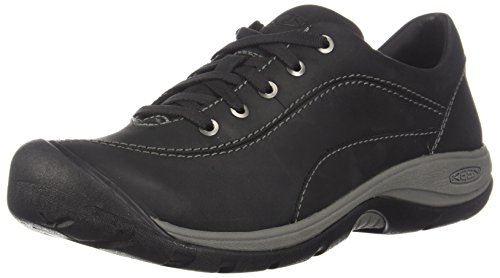 KEEN Women's Presidio 2 Casual Leather Sneakers, Black/Steel Grey, 9.5 M US