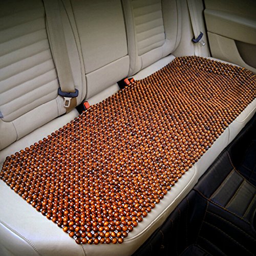 HomDSim Wood Beaded Auto Car Seat Cover,Natural Rosewood Wooden Bead Cool Refreshing Back Massaging Comfort Cushion Mat,Premium Quality Universal for Car Truck on Summer (Rear seat)