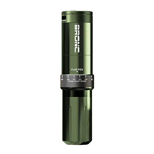 BRONC Max Tattoo Machine Rotary Pen Coreless Motor 2,100mAh Battery Power (Adjustable 2.5  4.0mm Stroke) Army Green