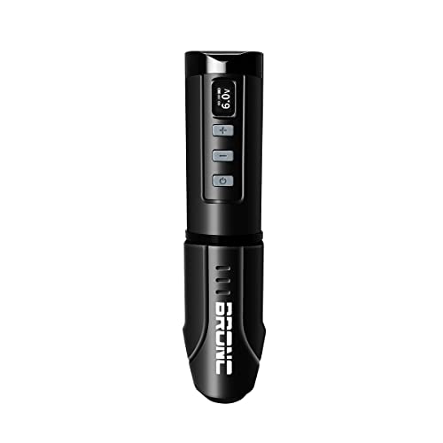 BRONC Tattoo Machine Rotary Pen Style Supply Coreless Motor 2,000mAh Battery Power (3.5mm Stroke) Black