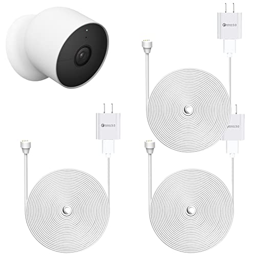 [Updated Version] 25ft/7.6m Weatherproof Power Adapter Compatible with Google Nest Cam Outdoor or Indoor, Battery Only