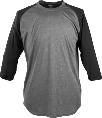 Rawlings 3/4 Sleeve Shirt | Adult X-Large | Graphite/Black