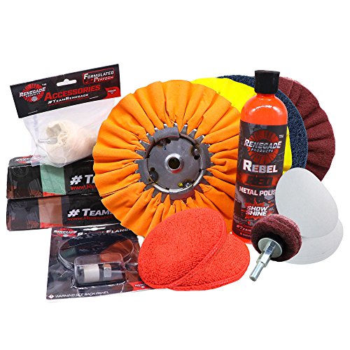 Complete Aluminum Polishing and Sanding Kit for Wheels, Bumpers, Tanks and Any Other Aluminum Or Stainless Surface, 12 Piece Product Bundle