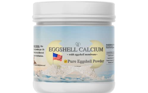 8 oz Pure U.S.A. Eggshell Powder for Dogs/Cats, Calcium Supplement with Membrane, Finely Ground Egg Shells